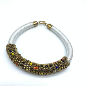 Beaded Thread Bangle-White Variation