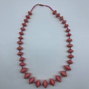 Paper Necklace with Beads-Pink - Lillon Boutique