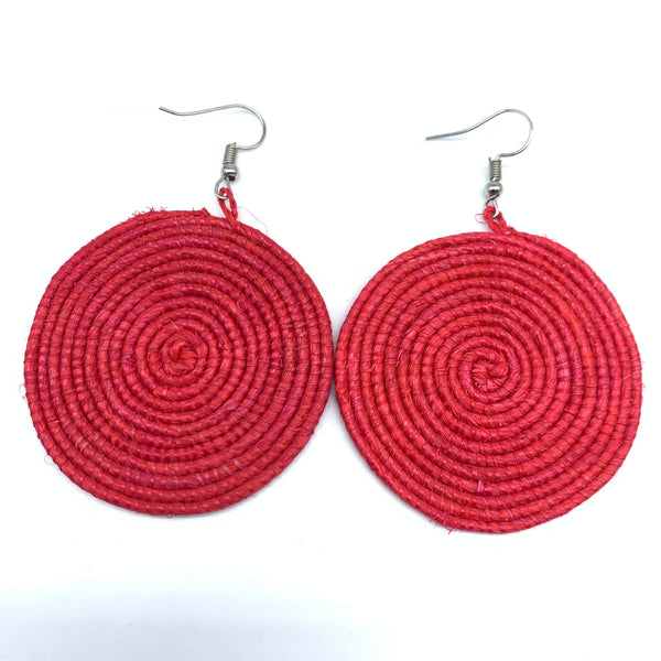 Sisal Earrings- S Red Variation 2