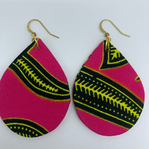 African Print Earrings-Luna Pink Variation