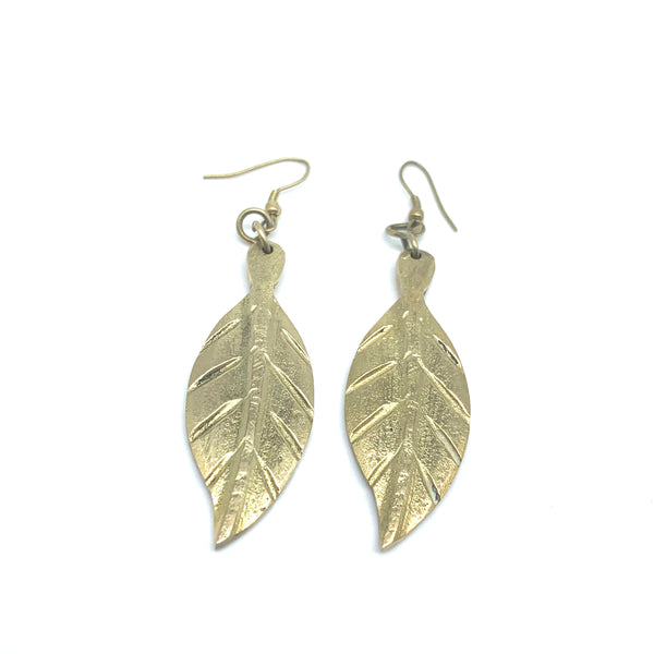 Brass Earrings-Leaf 2