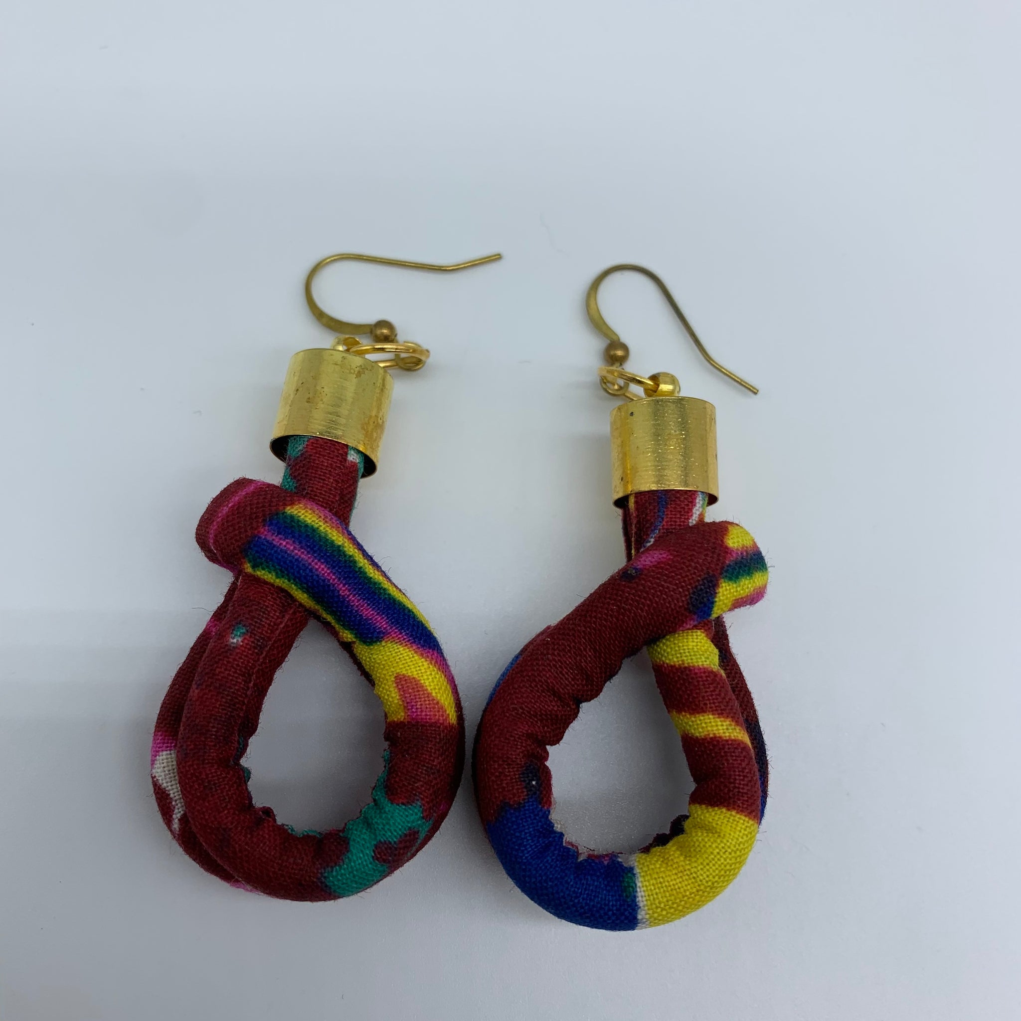 African Print Earrings-Fatu Red Variation 3