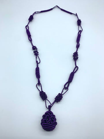 Thread W/Metal Necklace -Purple Inna