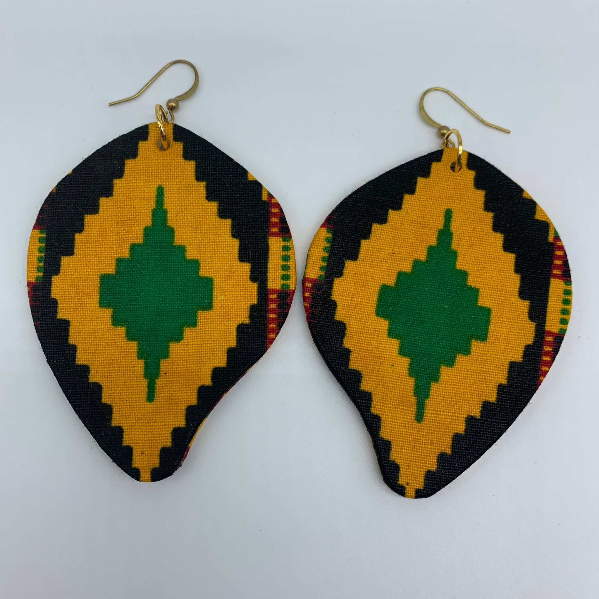 African Print Earrings-Mango Orange Variation