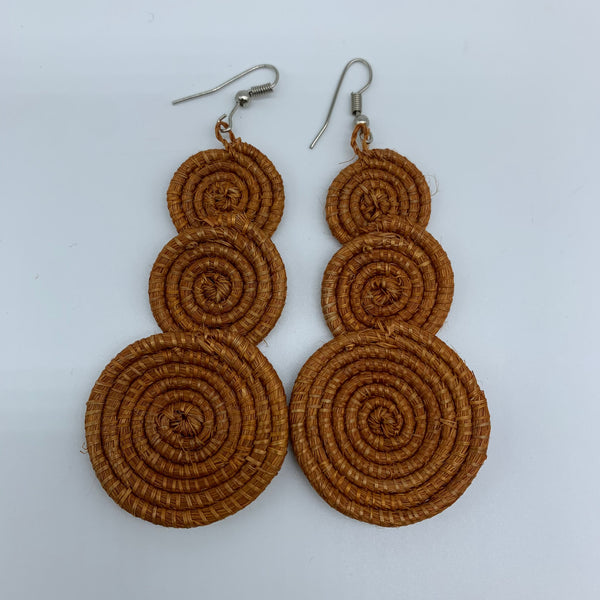 Sisal Earrings- 3C Brown Variation