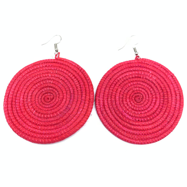 Sisal Earrings-Red 11