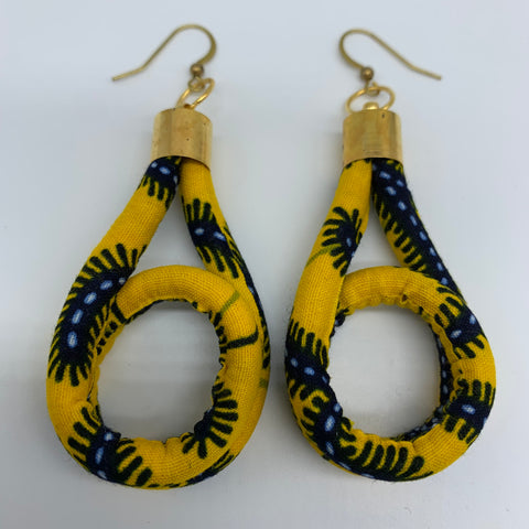 African Print Earrings-Fatu Yellow Variation