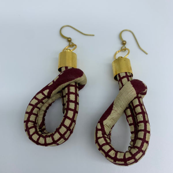African Print Earrings-Fatu Red Variation 4