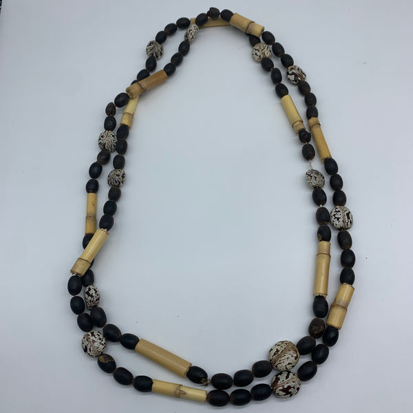 Seeds Necklace W/Bamboo-Terra Black Variation