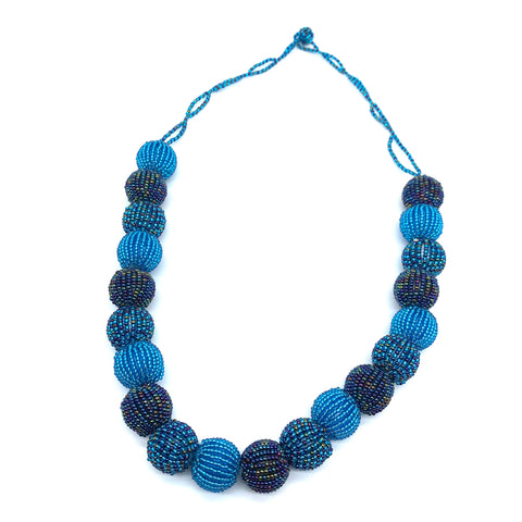Beaded Necklace-Blue Variation