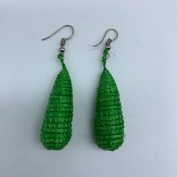 Sisal Earrings- D Green Variation 2