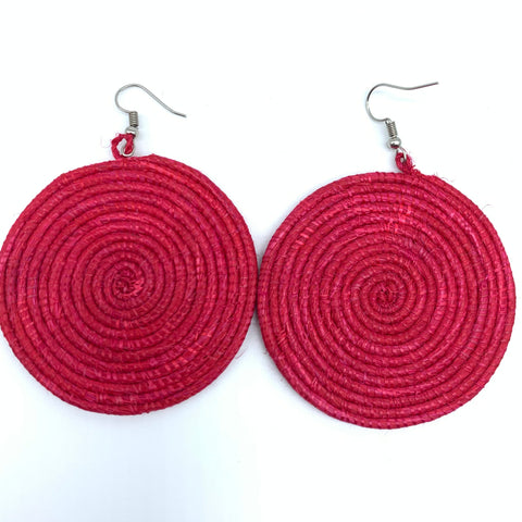 Sisal Earrings-Red 15