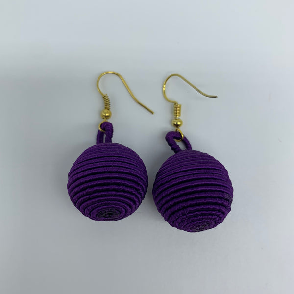 Thread W/Metal Earrings-Purple
