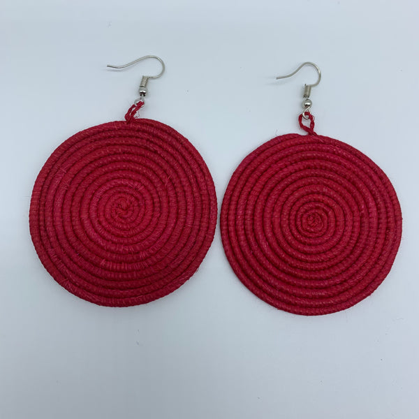 Sisal Earrings-Red - Lillon Boutique