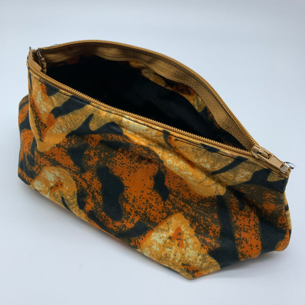 Orange variation African Print Makeup bag/Pencil case - Lillon Boutique