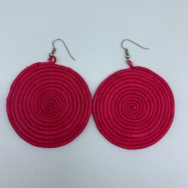 Sisal Earrings-Red 5