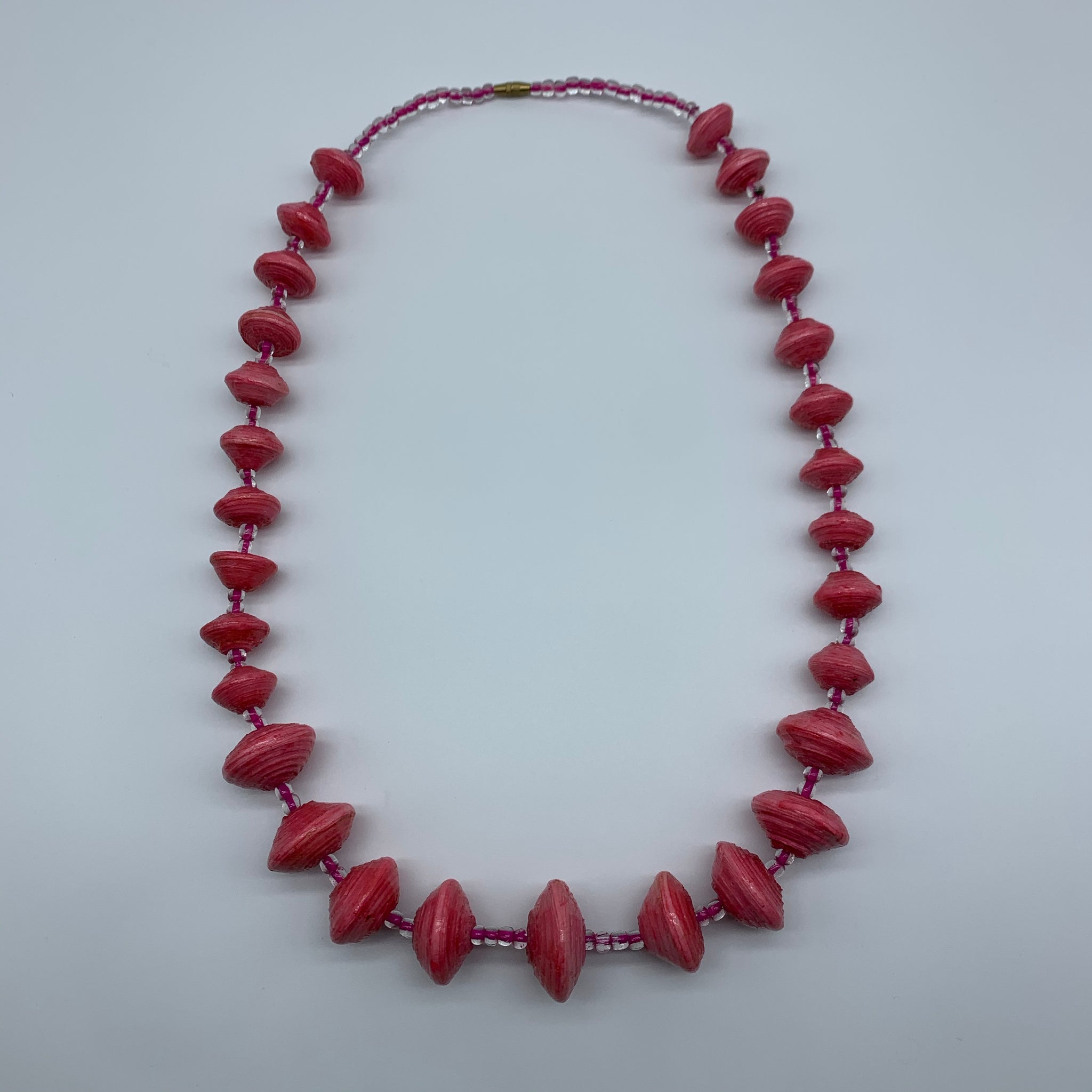 Paper Necklace with Beads-Pink 2 - Lillon Boutique