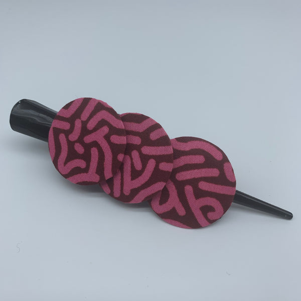 African Print Hair Clip- L Pink Variation - Lillon Boutique
