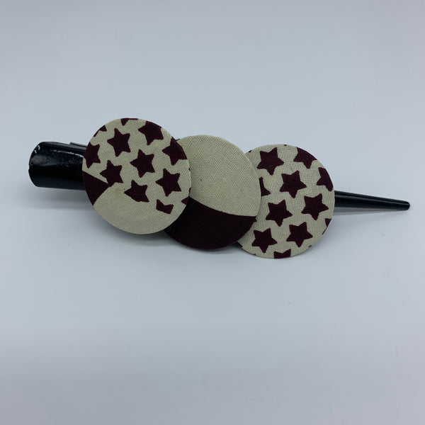 African Print Hair Clip- L Brown Variation 2 - Lillon Boutique