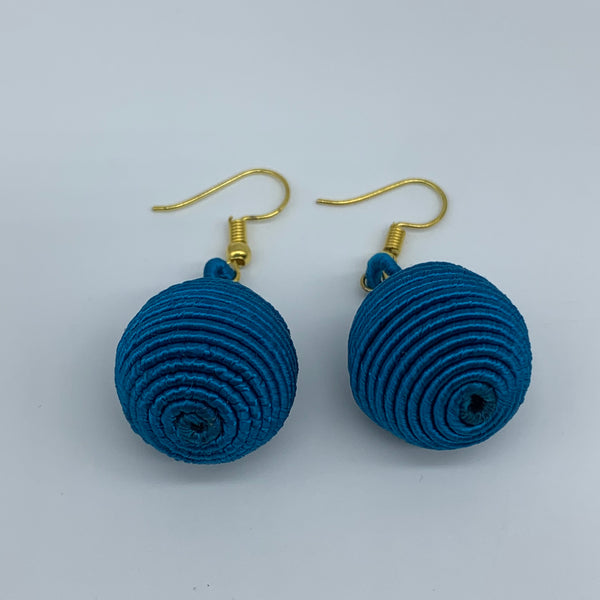 Thread W/Metal Earrings-Blue