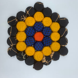 Bottle Caps Table Decoration- Flower Multi Colour Black Variation - Lillon Boutique