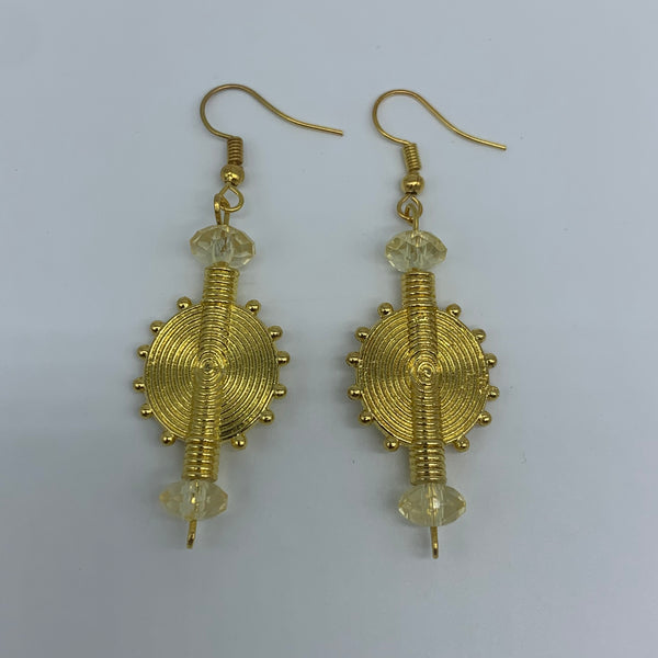 Golden Metal Earrings-Raya Small