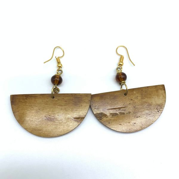 Cow Bone Earrings-Sela Brown Varation 4