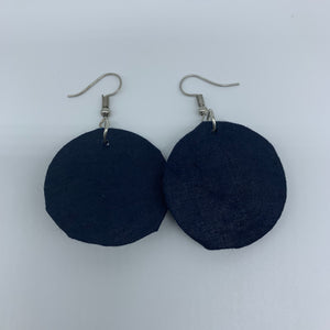 African Print Earrings-Round XS Blue Variation 21 - Lillon Boutique