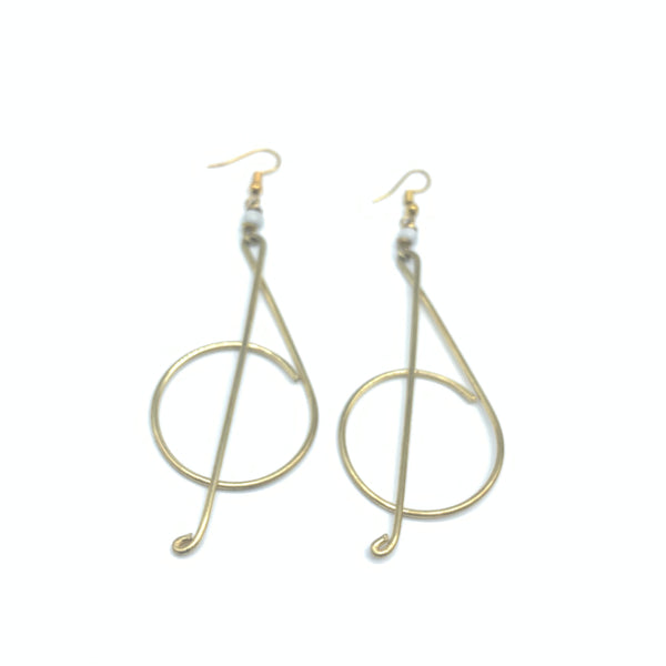 Golden Metal Earrings-Sol Key 2