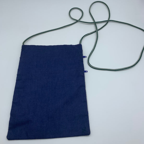 African Print Over Shoulder Bag- Blue Variation