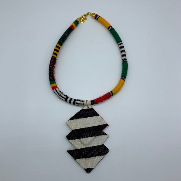 African Print Bangle Necklace -Multi Colour Variation 2