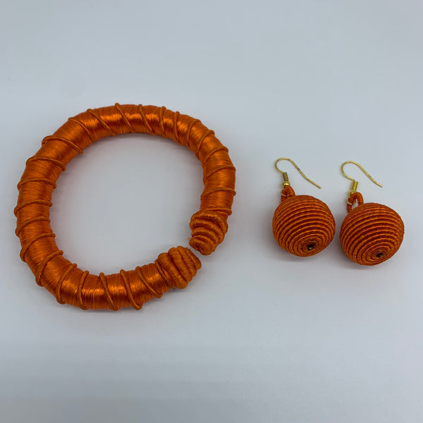 Thread W/Metal Earrings-Orange 2