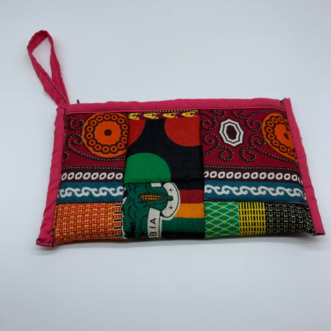 African Print Clutch /W Handle- Zoba Zoba Pink Variation - Lillon Boutique