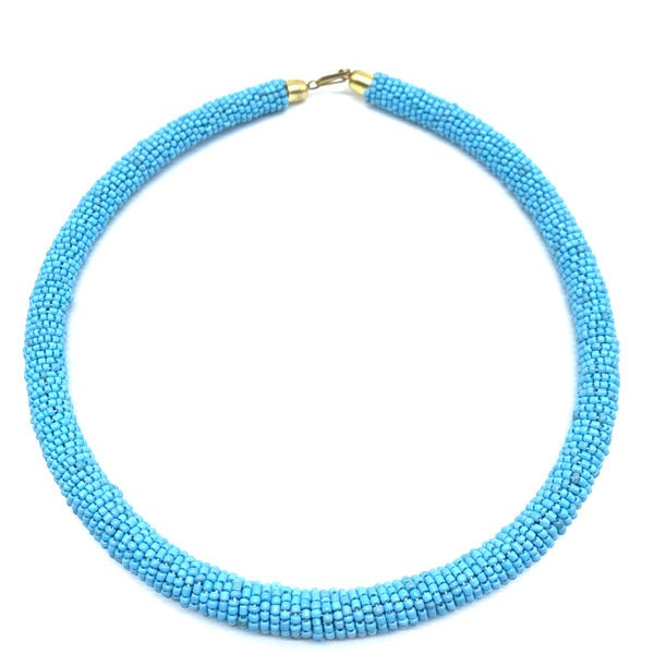 Bead Bangle Necklace- Blue Variation