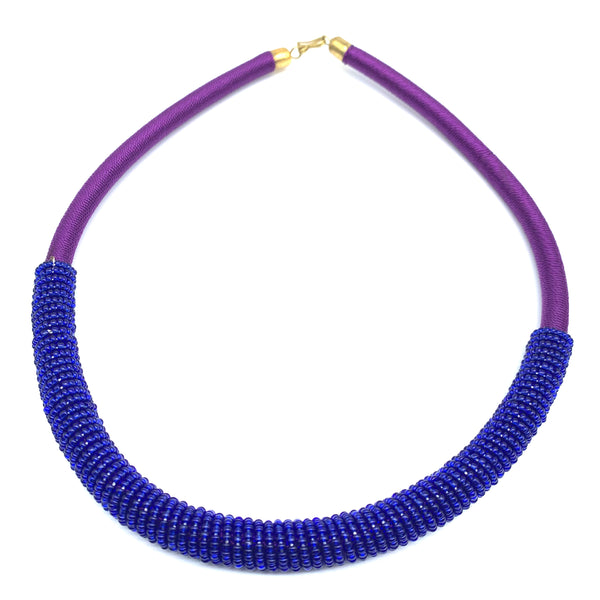 Beaded Thread  Bangle Necklace-Purple Variation