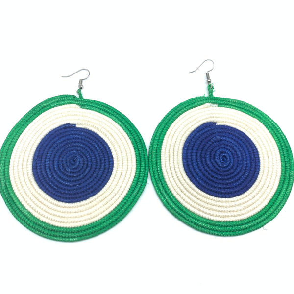 Sisal Earrings- XXL Green