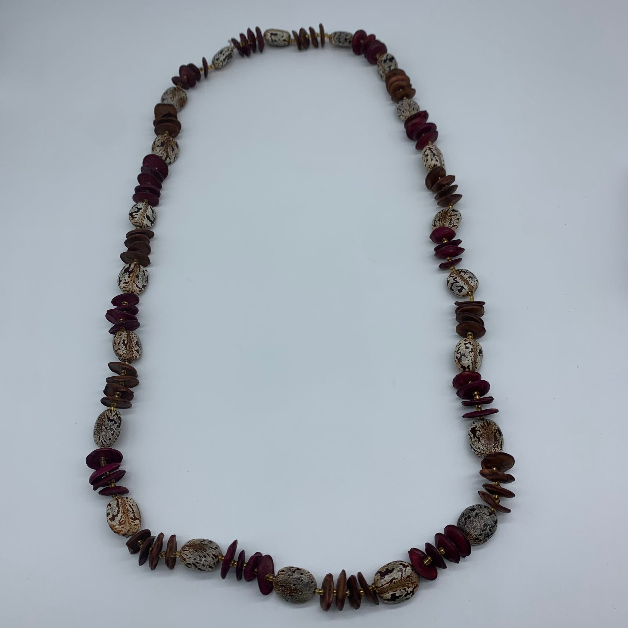 Seeds Necklace W/Beads-Brown Variation