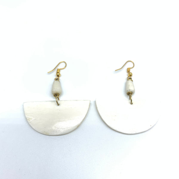 Cow Bone Earrings-Sela White Varation 3