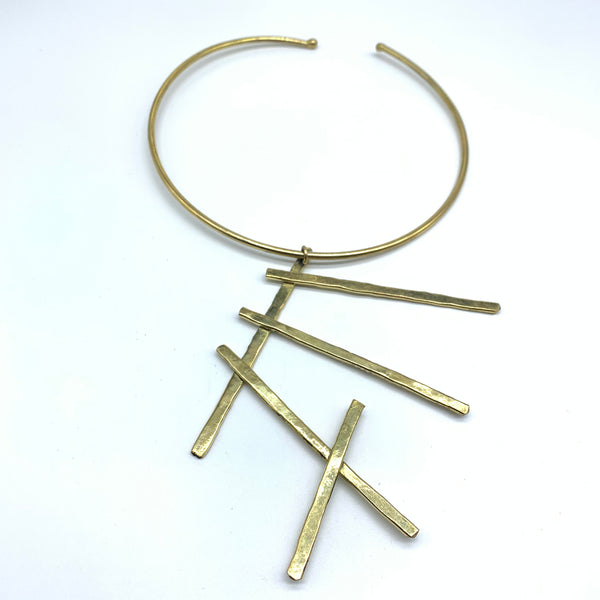 Brass Bangle Necklace-Aya