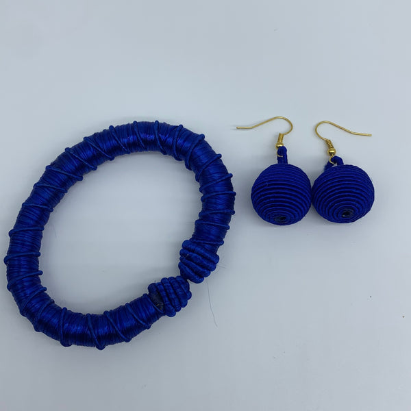 Thread W/Metal Earrings-Blue 2