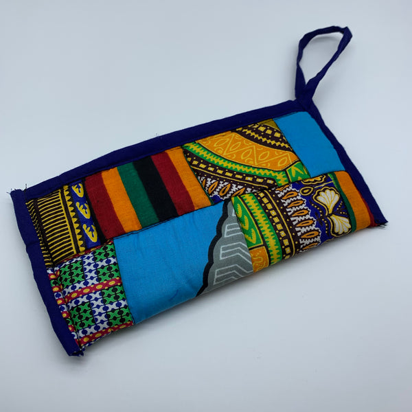 African Print Clutch /W Handle- Zoba Zoba Purple Variation - Lillon Boutique