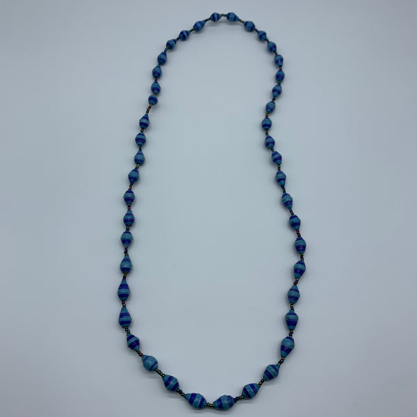 Paper Necklace with Beads-Blue Variation 2