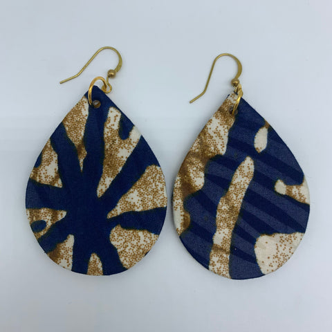 African Print Earrings-Luna Blue Variation 2