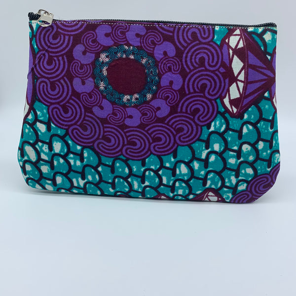 African Print Makeup bag/Pencil case-Purple 2