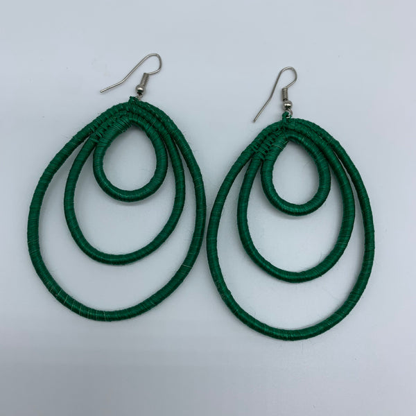 Sisal Earrings- NC Green Variation 4