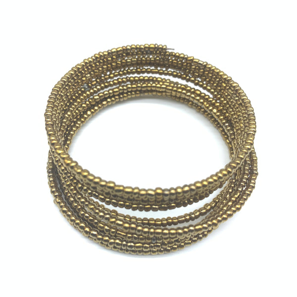 Beaded Coil Bracelet-Gold