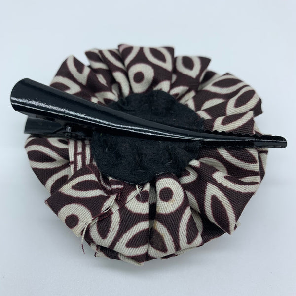 African Print Hair Clip-M Bottle Cap Style Brown Variation - Lillon Boutique