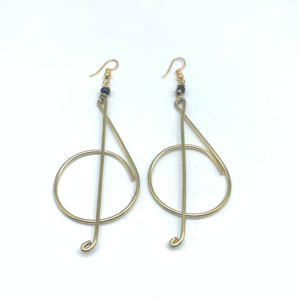 Golden Metal Earrings-Sol Key 3