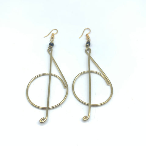 Golden Metal Earrings-Sol Key 3