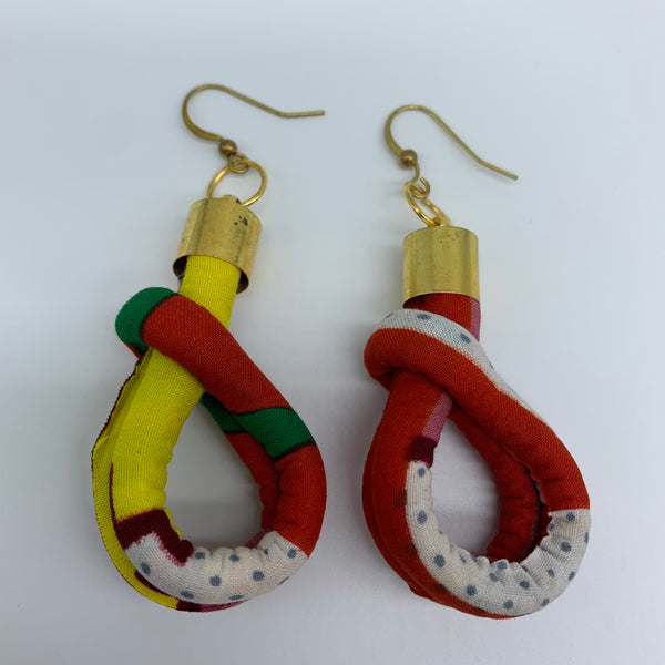African Print Earrings-Fatu Red Variation 5